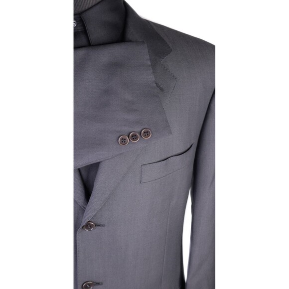 Canali Solid Gray Wool Blazer Sport Coat Mens Size 42R/S Three-Button Jacket - Picture 6 of 13
